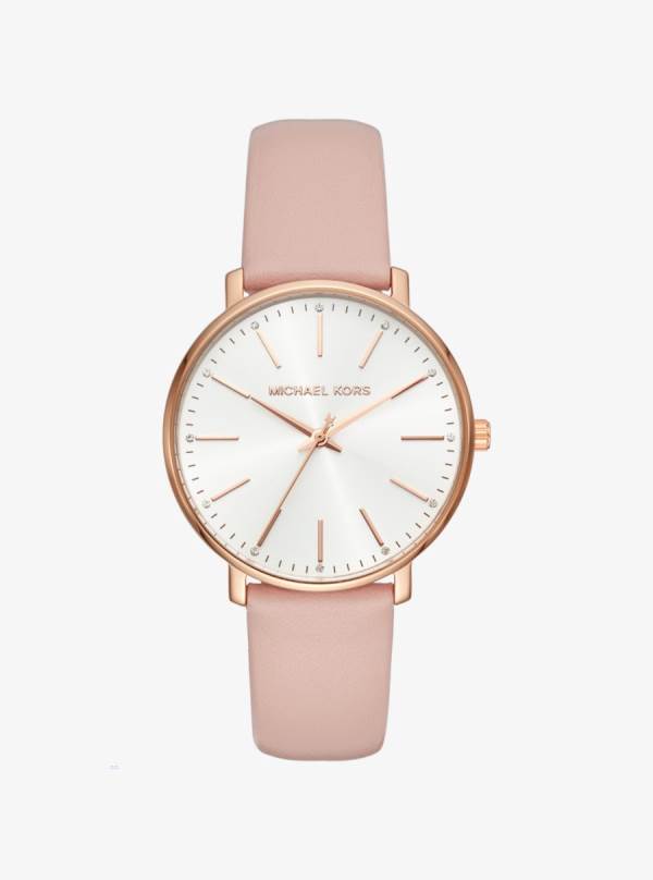 Damske Rose Gold-tone Hodinky Michael Kors Pyper Leather Ruzove Zlate - Hodinky Michael Kors Outlet | YWAJT-0534